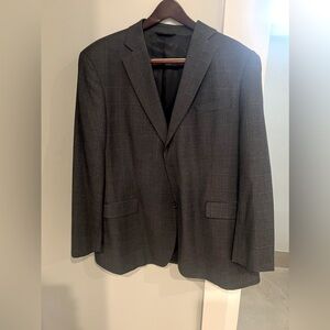 Brooks Brothers Men’s Gray and Blue Windowpane Pattern Blazer - Size 46R